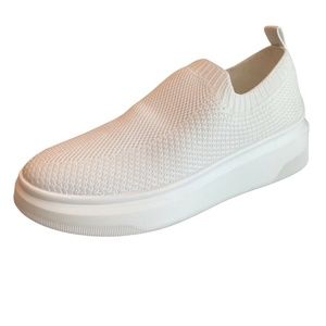 Steve Madden Womens Beale Knit Slip On White Sneakers Size 8